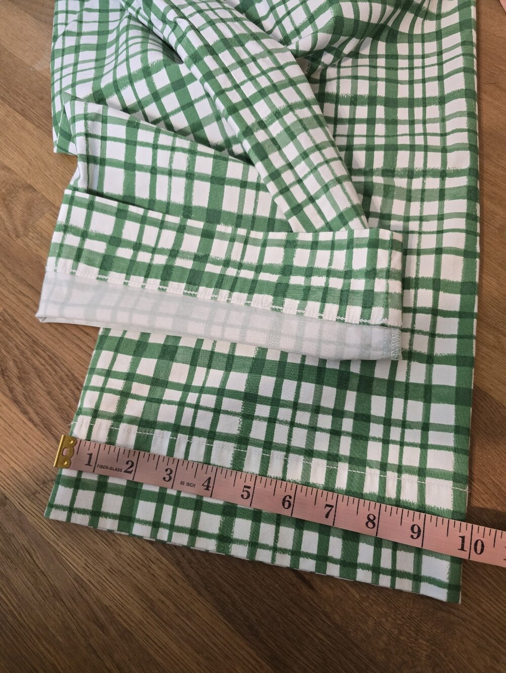 Maeve by Anthropologie The Colette Green Plaid Wide Leg Crop Pants Size 27 - Picture 14 of 14